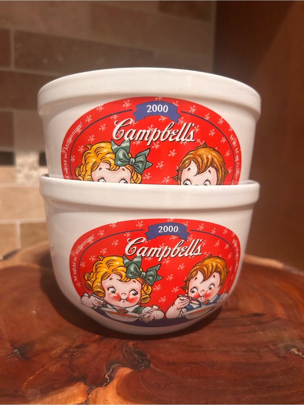 Vintage 2000 Campbell's Kids "Millennium" collectible ceramic soup bowl